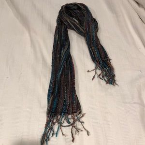 Multi color long scarf metallic